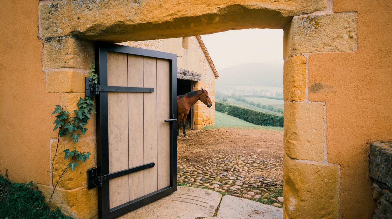Entrée, Les Frisons de Châteauvieux, centre équestre à Yzeron